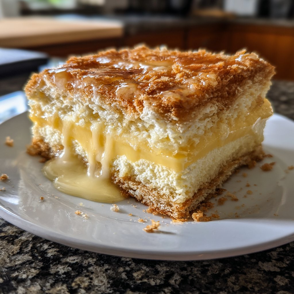 Blechkuchen mit Vanillepudding