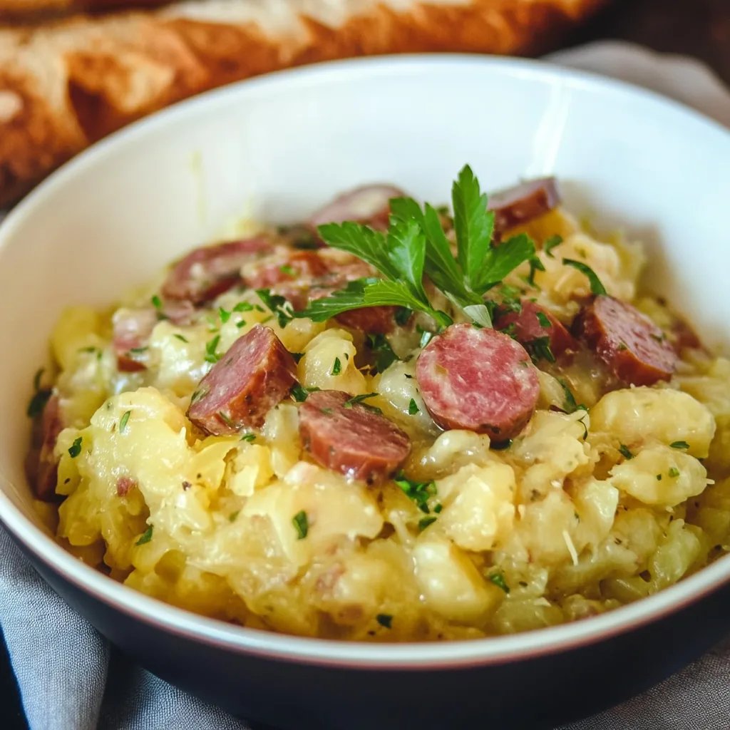 Ostfriesischer Schnibbelbohneneintopf mit luftgetrockneter Kochmettwurst
