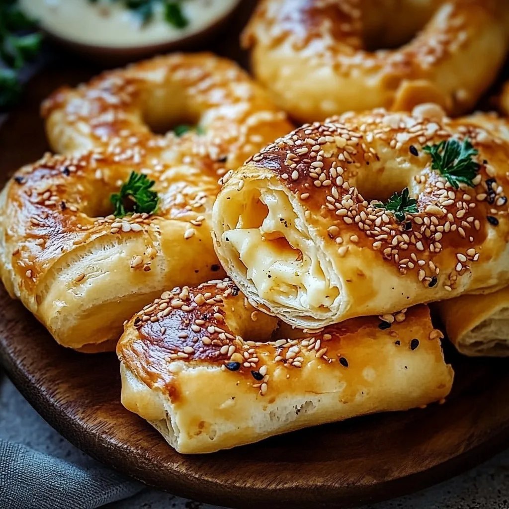 Knuspriger Blätterteig mit Schinken und Käse